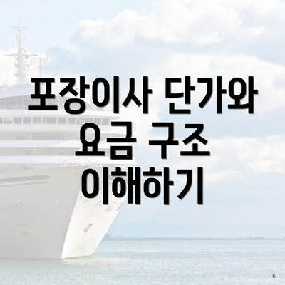 포장이사 단가와 요금 구조 이해하기