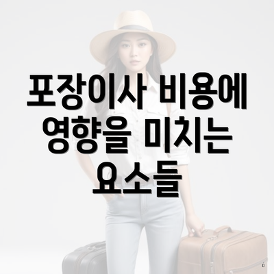 포장이사 비용에 영향을 미치는 요소들