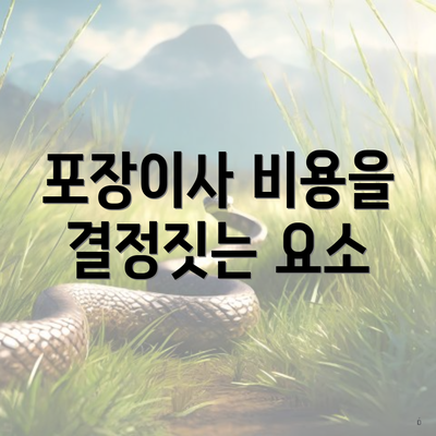 포장이사 비용을 결정짓는 요소