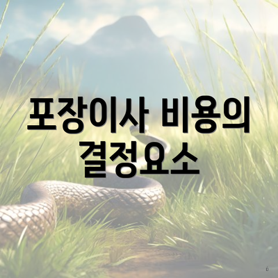 포장이사 비용의 결정요소