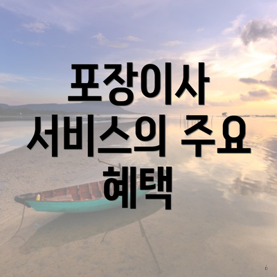 포장이사 서비스의 주요 혜택