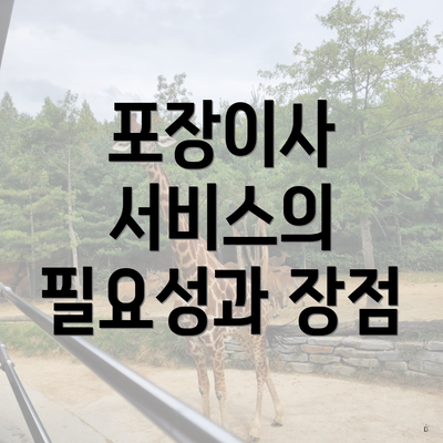 포장이사 서비스의 필요성과 장점