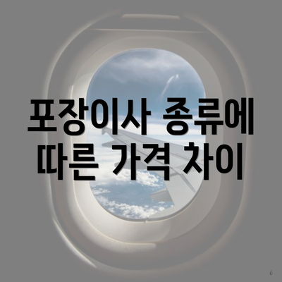 포장이사 종류에 따른 가격 차이