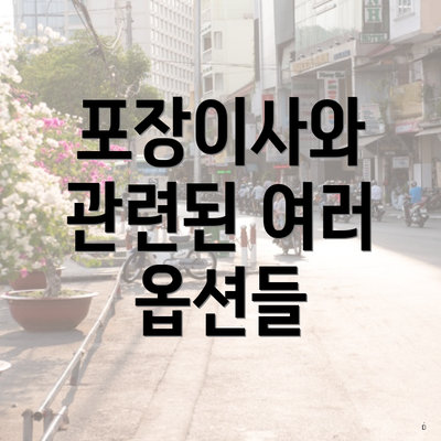 포장이사와 관련된 여러 옵션들
