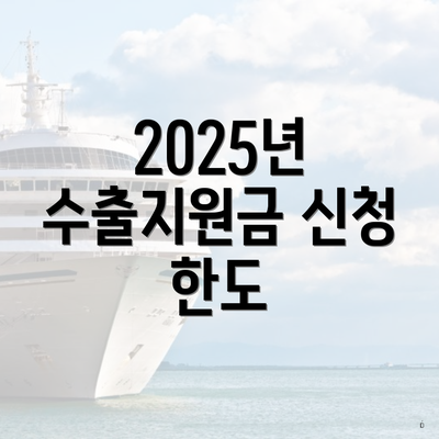 2025년 수출지원금 신청 한도