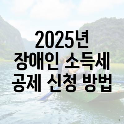 2025년 장애인 소득세 공제 신청 방법