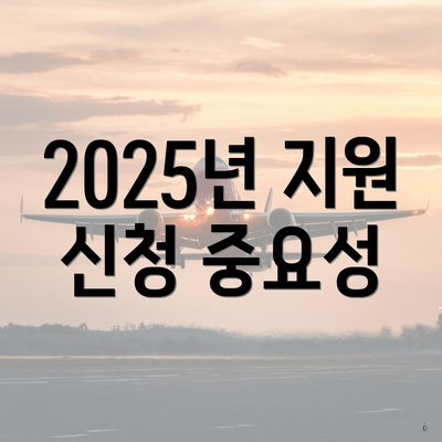 2025년 지원 신청 중요성