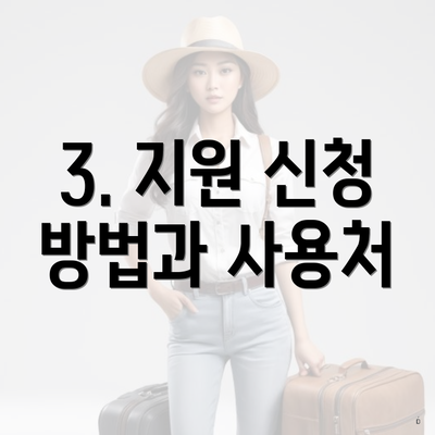 3. 지원 신청 방법과 사용처