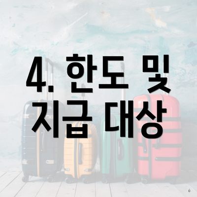 4. 한도 및 지급 대상