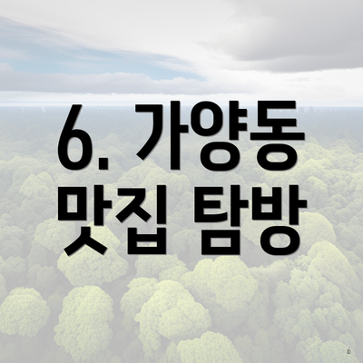 6. 가양동 맛집 탐방