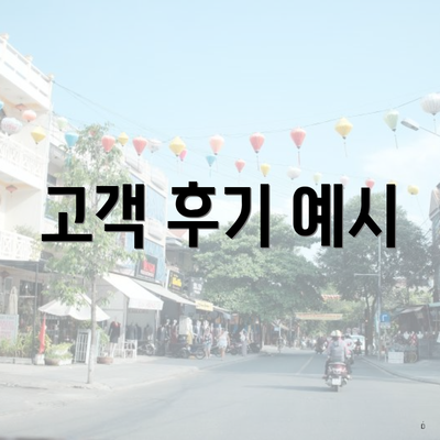 고객 후기 예시