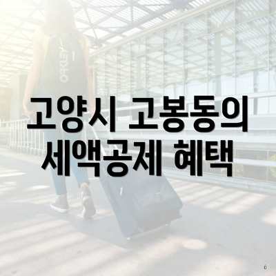 고양시 고봉동의 세액공제 혜택