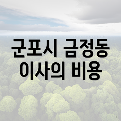 군포시 금정동 이사의 비용