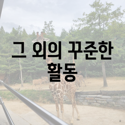 그 외의 꾸준한 활동