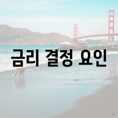 금리 결정 요인