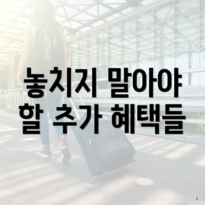 놓치지 말아야 할 추가 혜택들