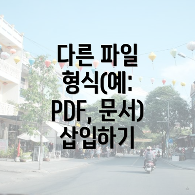 다른 파일 형식(예: PDF, 문서) 삽입하기