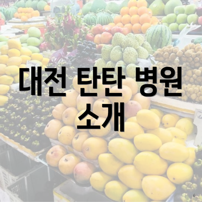 대전 탄탄 병원 소개