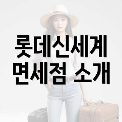 롯데신세계 면세점 소개