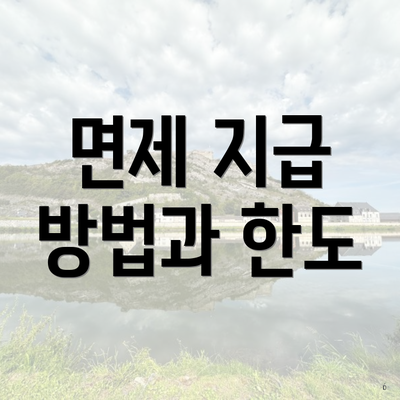 면제 지급 방법과 한도
