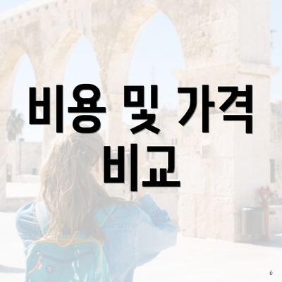 비용 및 가격 비교