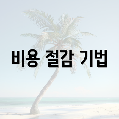 비용 절감 기법