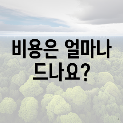 비용은 얼마나 드나요?