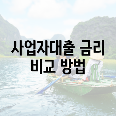 사업자대출 금리 비교 방법