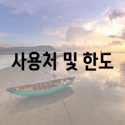 사용처 및 한도