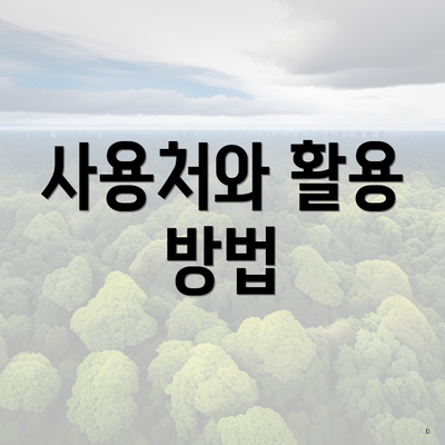 사용처와 활용 방법