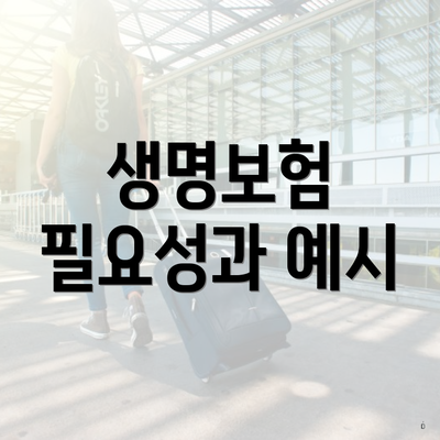 생명보험 필요성과 예시