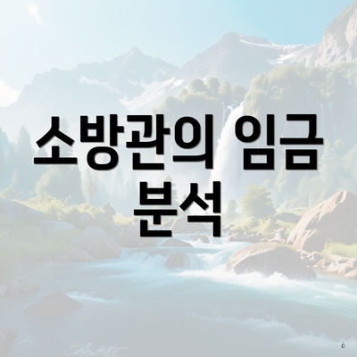 소방관의 임금 분석