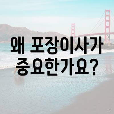 왜 포장이사가 중요한가요?