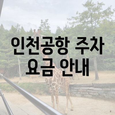 인천공항 주차 요금 안내
