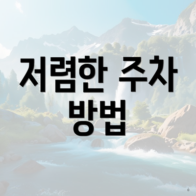 저렴한 주차 방법