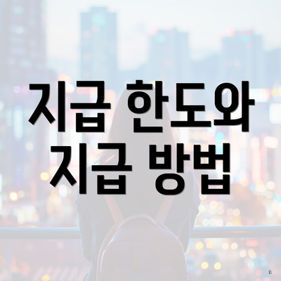 지급 한도와 지급 방법