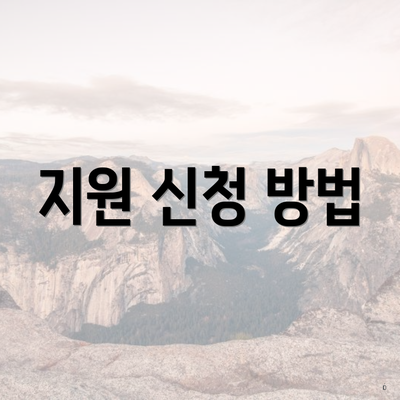 지원 신청 방법