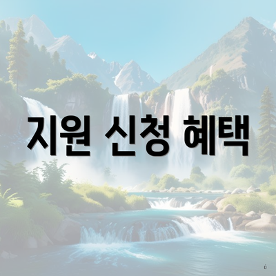 지원 신청 혜택