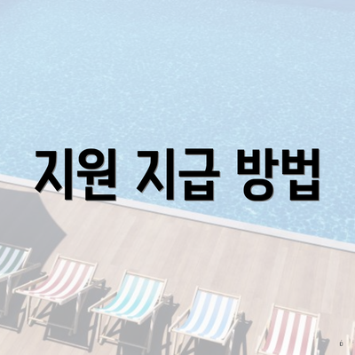 지원 지급 방법