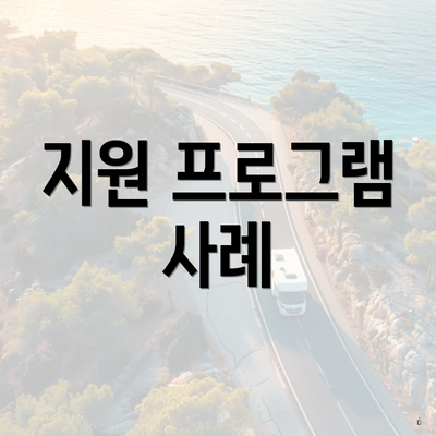 지원 프로그램 사례