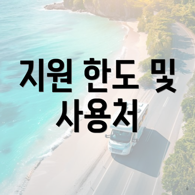 지원 한도 및 사용처