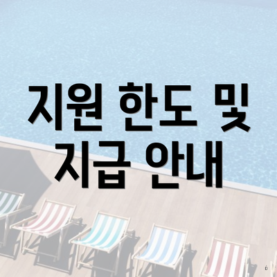 지원 한도 및 지급 안내