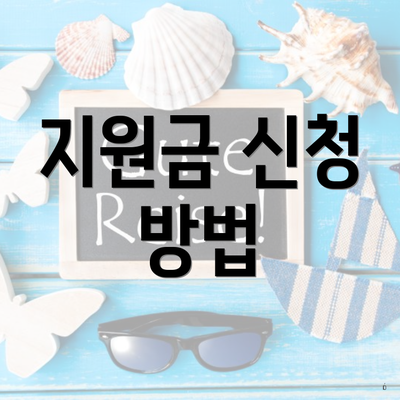 지원금 신청 방법