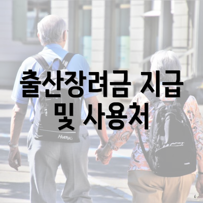 출산장려금 지급 및 사용처