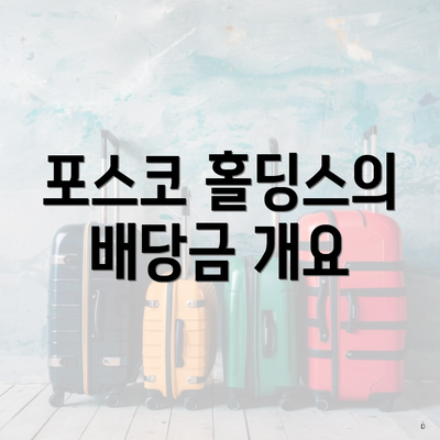 포스코 홀딩스의 배당금 개요