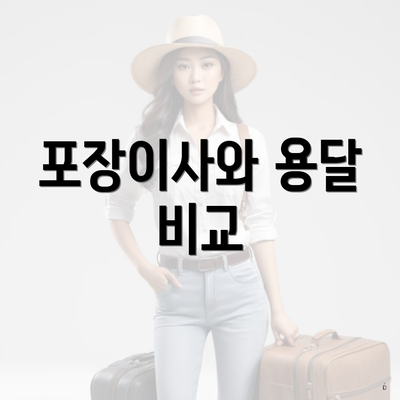 포장이사와 용달 비교