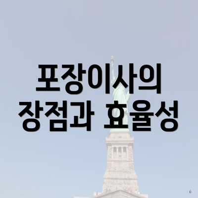 포장이사의 장점과 효율성