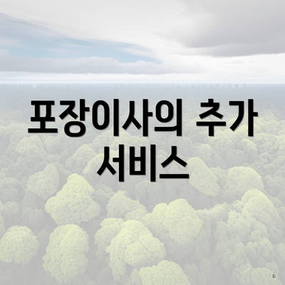 포장이사의 추가 서비스