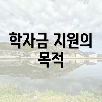 학자금 지원의 목적