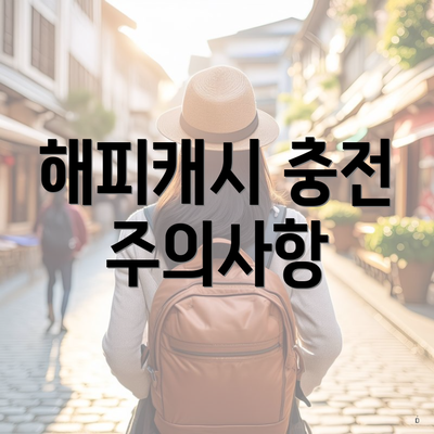 해피캐시 충전 주의사항